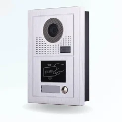 Portier interphone vidéo modern 2 fils - 1 appartement - 1 écran noir - avec lecteur de badge^BT SECURITY Outlet