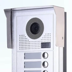 Portier interphone vidéo modern 2 fils - 2 appartements - 2 écrans noirs - avec lecteur de badge-BT SECURITY Discount