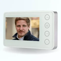 Portier interphone vidéo neo 2 fils pour 2 entrées - 1 appartement - 2 platines - 1 écran blanc^BT SECURITY Best