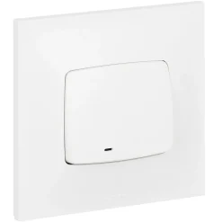 Poussoir lumineux Neptune plastique blanc-Legrand Discount