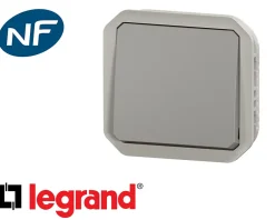 Poussoir simple Plexo™ gris composable-Legrand Clearance