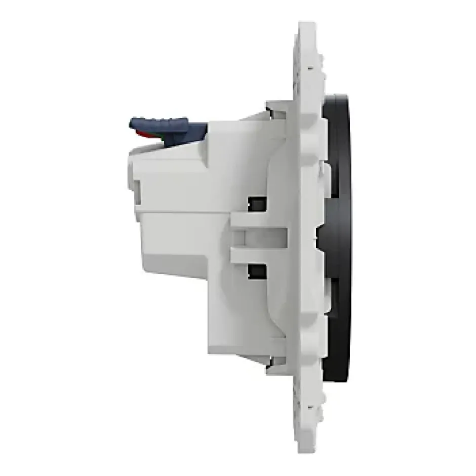 Prise 2 pôles + terre affleurante connexion rapide Odace anthracite^Schneider Electric Online