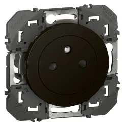 Prise 2 pôles + terre affleurante Dooxie noir carrée à composer^Legrand
