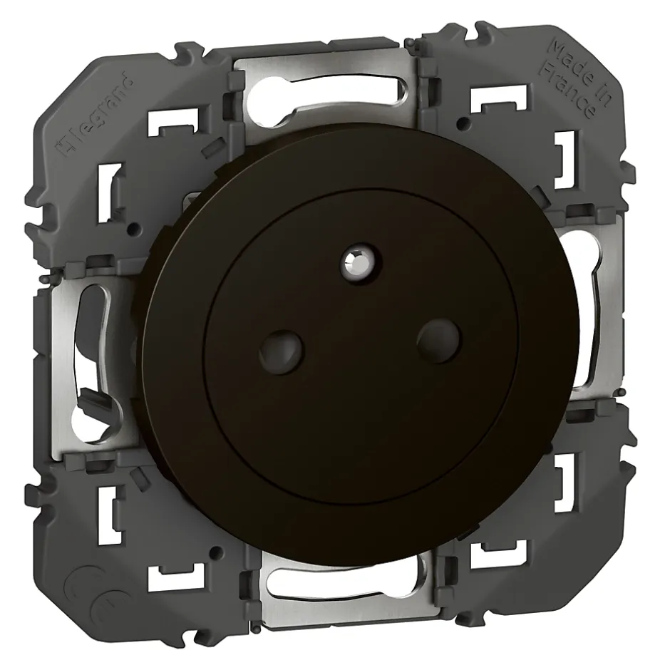 Prise 2 pôles + terre affleurante Dooxie noir carrée à composer^Legrand