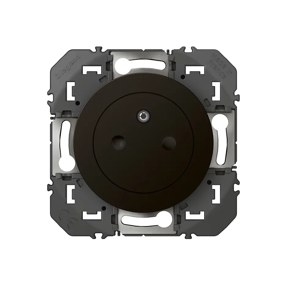 Prise 2 pôles + terre affleurante Dooxie noir carrée à composer^Legrand