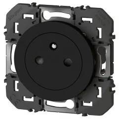 Prise 2 pôles + terre affleurante Dooxie noir carrée à composer^Legrand