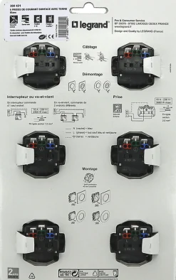 Prise 2 pôles + terre Dooxie, 6 pièces^Legrand Discount