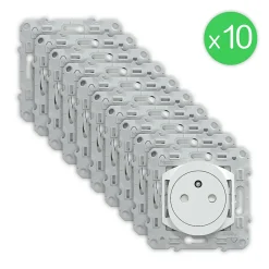 Prise 2 pôles + terre Ovalis blanc à compléter 10 pièces-Schneider Electric Discount