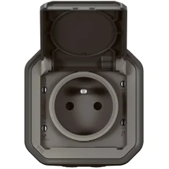 Prise 2 pôles avec terre complet saillie Plexo anthracite^Legrand New