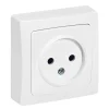 Prise 2 pôles sans terre en saillie blanc^Legrand