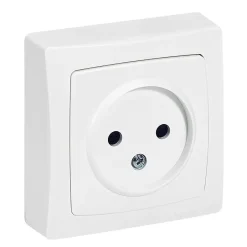 Prise 2 pôles sans terre en saillie blanc^Legrand