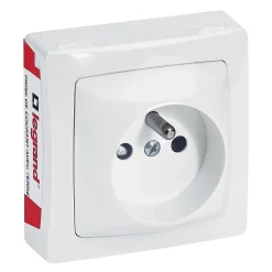 Prise 2 pôles+terre ASL blanc-Legrand Online