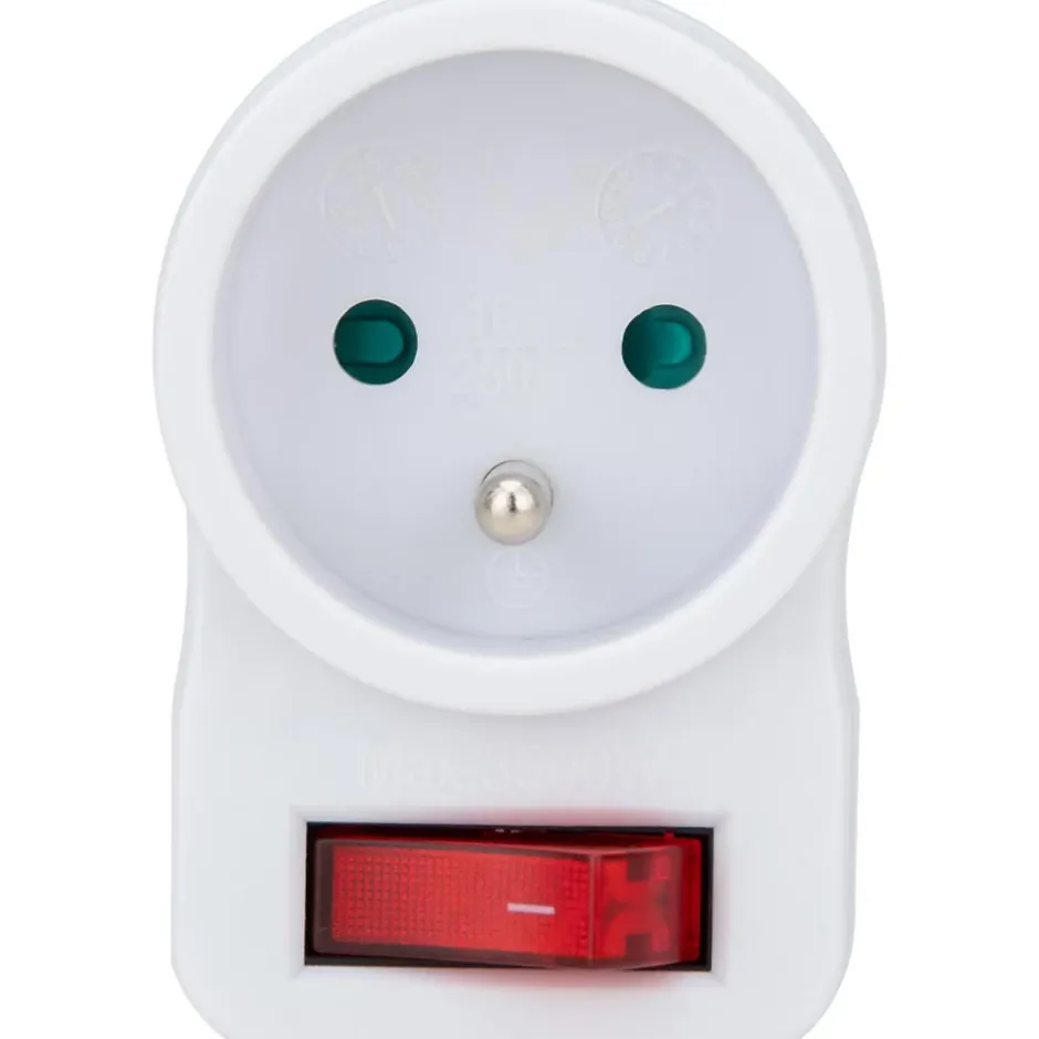 Prise 16A avec interrupteur - Blanc -^Zenitech Discount