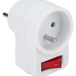 Prise 16A avec interrupteur - Blanc -^Zenitech Discount