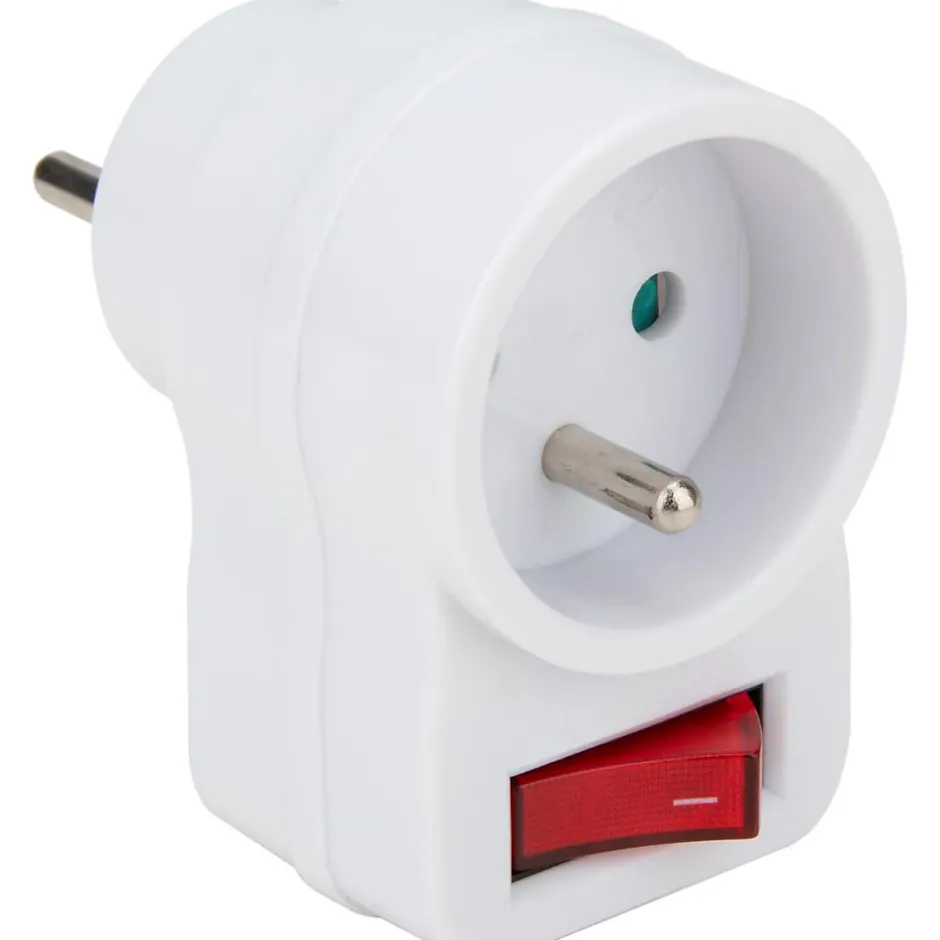 Prise 16A avec interrupteur - Blanc -^Zenitech Discount