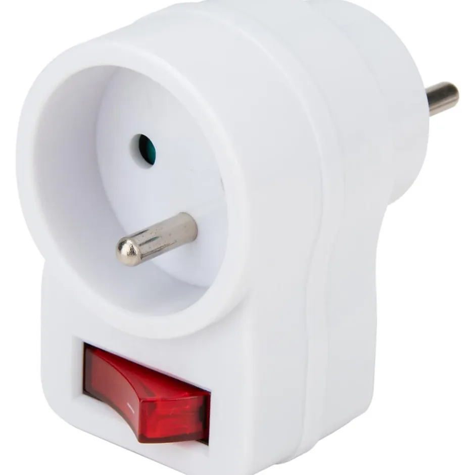 Prise 16A avec interrupteur - Blanc -^Zenitech Discount