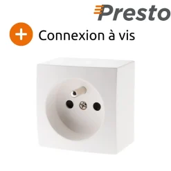 Prise 16A 2P+T en saillie - blanc - Presto --Zenitech New