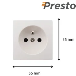 Prise 16A 2P+T en saillie - blanc - Presto --Zenitech New