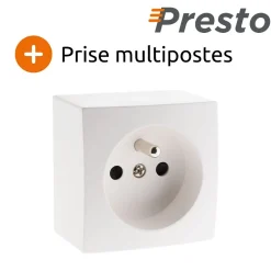 Prise 16A 2P+T en saillie - blanc - Presto --Zenitech New