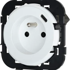 Prise avec terre + 1 x USB-C Espen blanc à composer-Jacobsen Hot