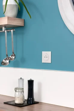 Prise avec terre affleurante Dooxie blanc carrée-Legrand Discount