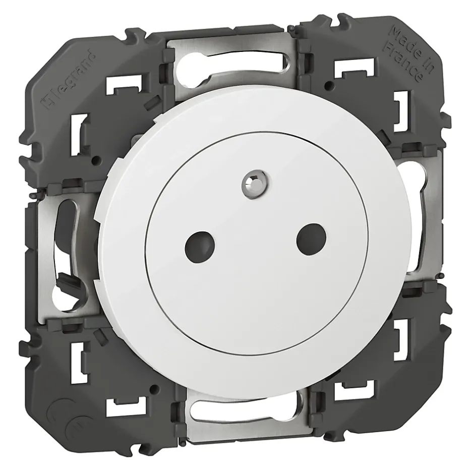 Prise avec terre affleurante Dooxie blanc carrée-Legrand Discount