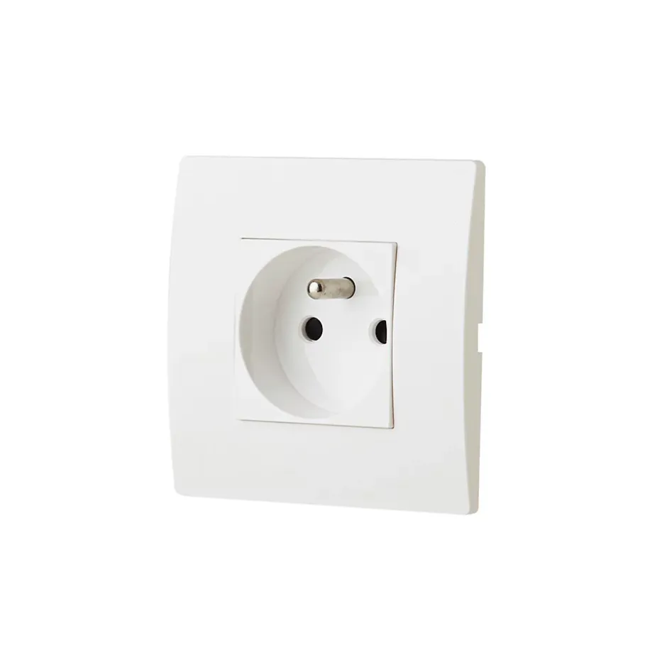 Prise avec terre blanc complet, lot de 5^ New