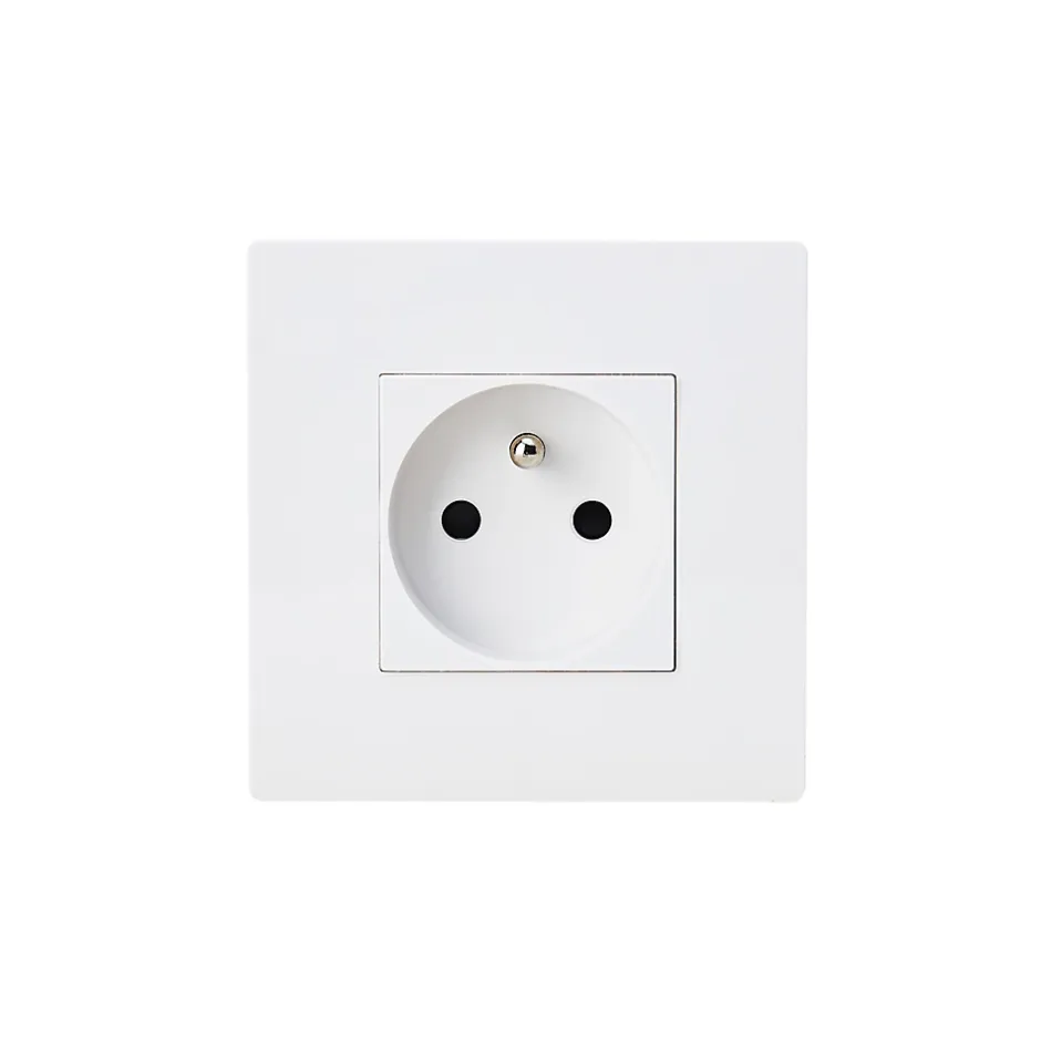 Prise avec terre blanc complet, lot de 5^ New