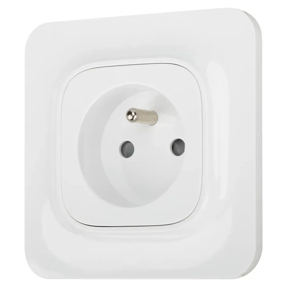 Prise avec terre Kennet blanc complet, lot de 5^Jacobsen Best