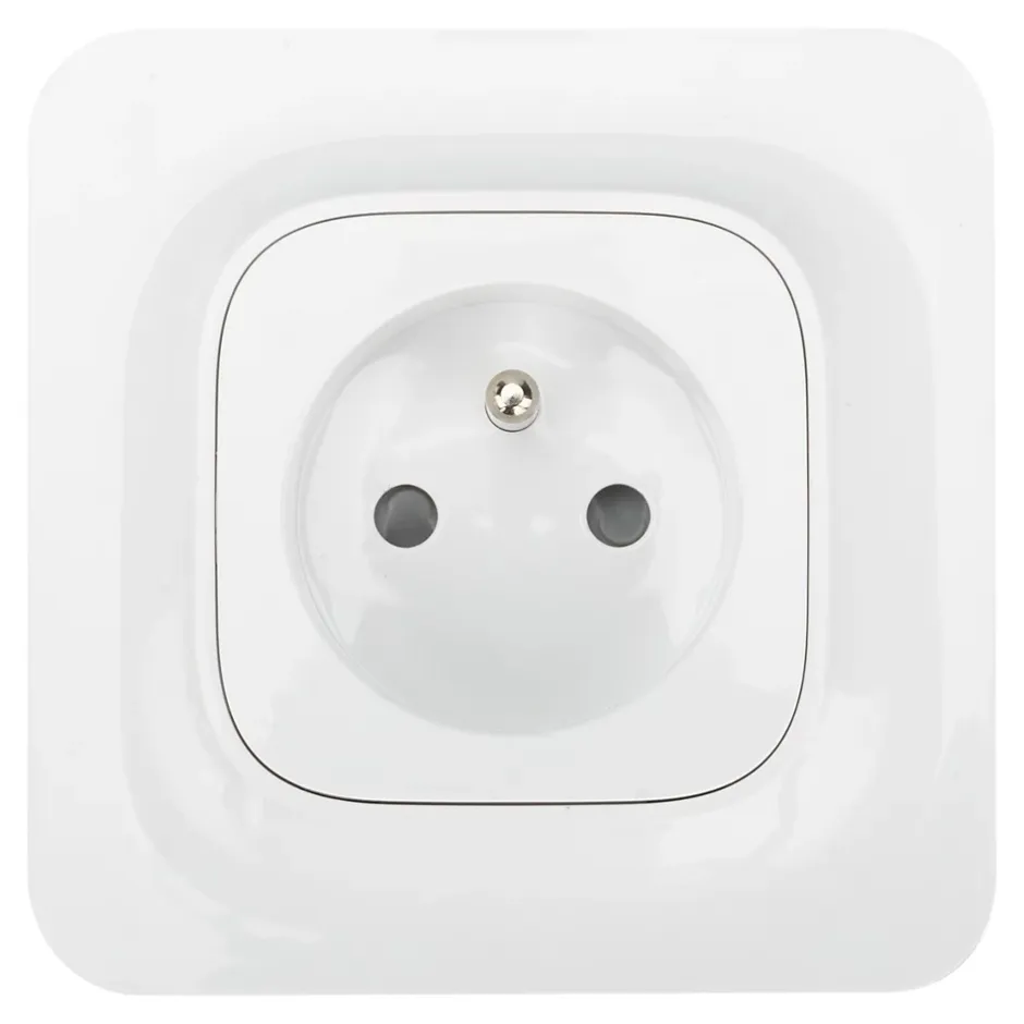 Prise avec terre Kennet blanc complet, lot de 5^Jacobsen Best