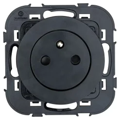 Prise avec terre Espen noir à composer, lot de 5^Jacobsen New