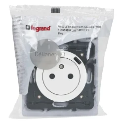 Prise Céliane + 1 prise USB-C bloc blanc-Legrand Hot