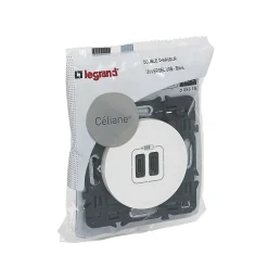 Prise céliane double USB blanc-Legrand Best