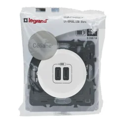 Prise céliane double USB blanc-Legrand Best