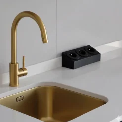 Prise cuisine BARRY - Bloc 3 prises Soft Touch noir-Cuisissimo Sale