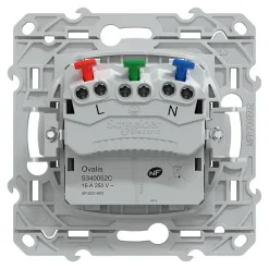 Prise de courant 2 pôles + terre affleurante avec griffes  Ovalis anthracite-Schneider Electric Outlet