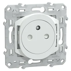 Prise de courant 2 pôles + terre affleurante 16A Ovalis blanc-Schneider Electric Hot