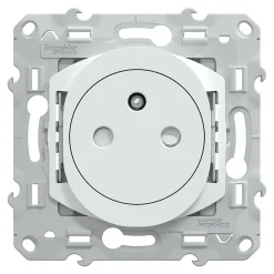 Prise de courant 2 pôles + terre affleurante 16A Ovalis blanc-Schneider Electric Hot