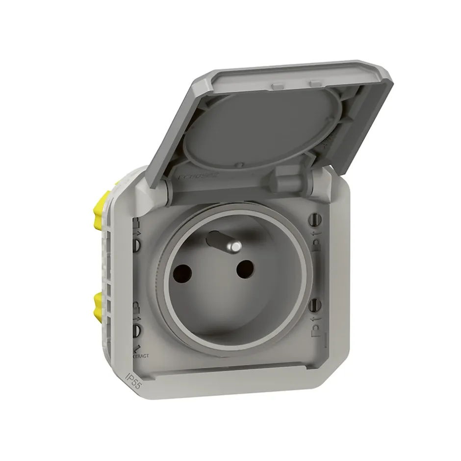 Prise de courant 16A 2P+T Plexo™ grise composable^Legrand Sale