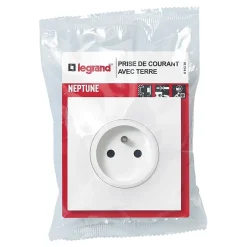 Prise de courant avec terre Neptune 0 913 30 couleur blanc 16 A 250 V-Legrand