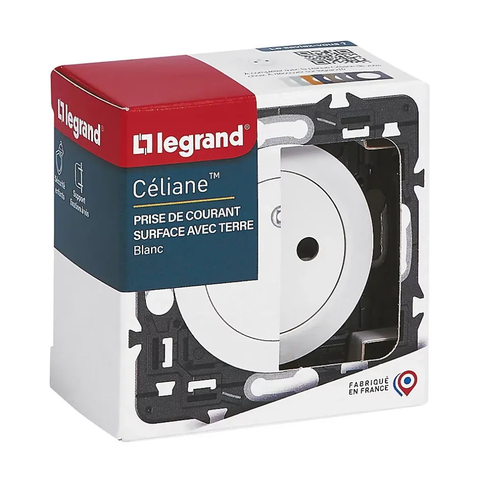 Prise de courant avec terre Céliane sans plaque blanc^Legrand New
