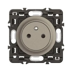 Prise de courant avec terre Céliane titanium sans plaque-Legrand New