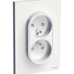 Prise double avec terre complète Odace blanc^Schneider Electric Sale