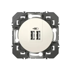 Prise double USB-A Dooxie blanc carrée^Legrand Discount