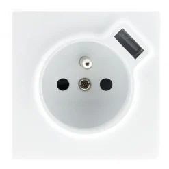 Prise en saillie 2P+T avec chargeur USB blanc- Best