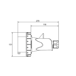 Prise Hypra Tétrapolaire 125a 3p+n+t - étanche Ip67 --Ide Best