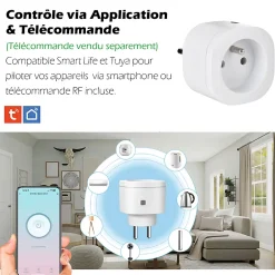 Prise intérieure 3680W connectée Wifi + Interrupteur + Télécommande^Kyf Clearance
