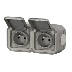 Prise Plexo gris en saillie, lot de 2-Legrand Outlet