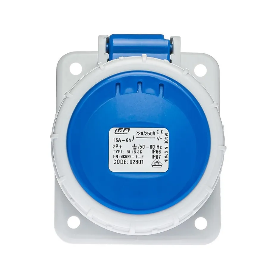 Prise Monophasé 16a 2p+t - Encastrable Sur Coffret - étanche Ip67 --Ide Discount