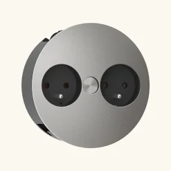 Prise plan de travail ALTON - Double prise à encastrer inox^Cuisissimo